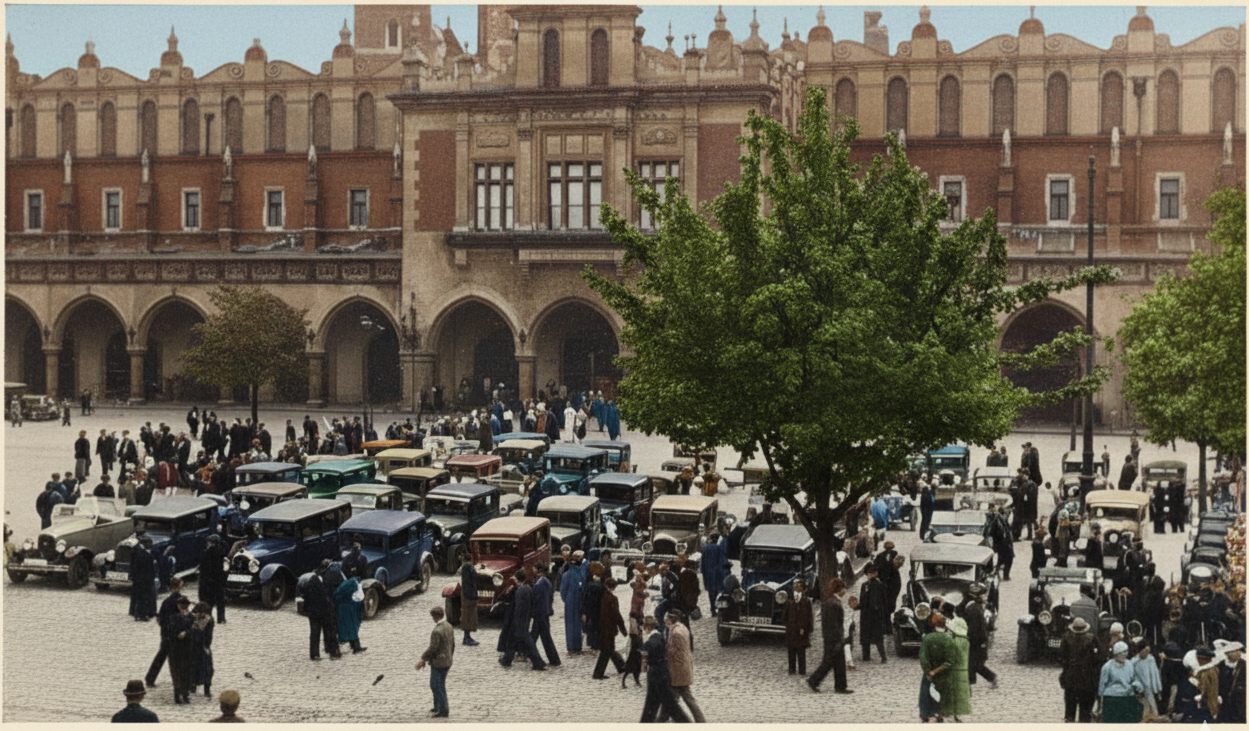 Samochody klubowe na Rynku Krakowskim